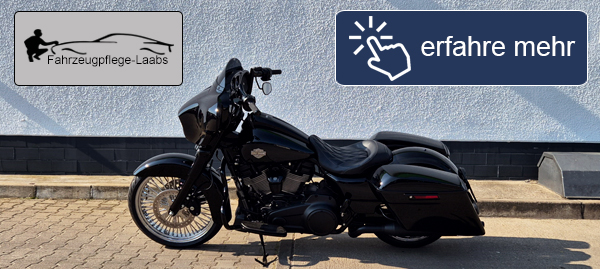 Keramikversiegelung Motorrad Harley Davidson Street Glide Seitenansicht